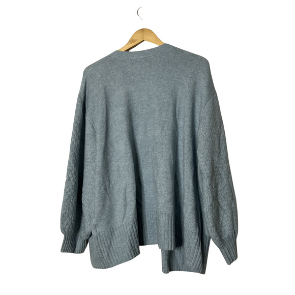ALL WORTHY HUNTER MCGRADY Cardigan Novelty Stitch Dusty Blue 1X - Picture 5 of 6
